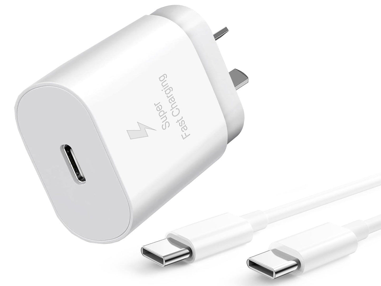 25W Superfast Compatible Wall Charger with USB-C to USB-C cable