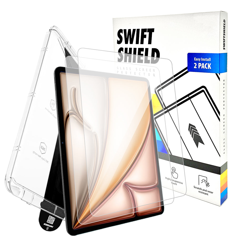 iPad Air 13" M3 (2025) Tempered Glass Screen Protector [2-Pack] with Easy Alignment Frame – Clear, Premium by SwiftShield