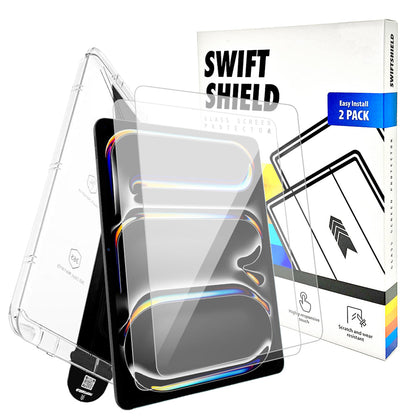 iPad Pro 13" M5 Tempered Glass Screen Protector [2-Pack] with Easy Alignment Frame – Clear, Premium by SwiftShield