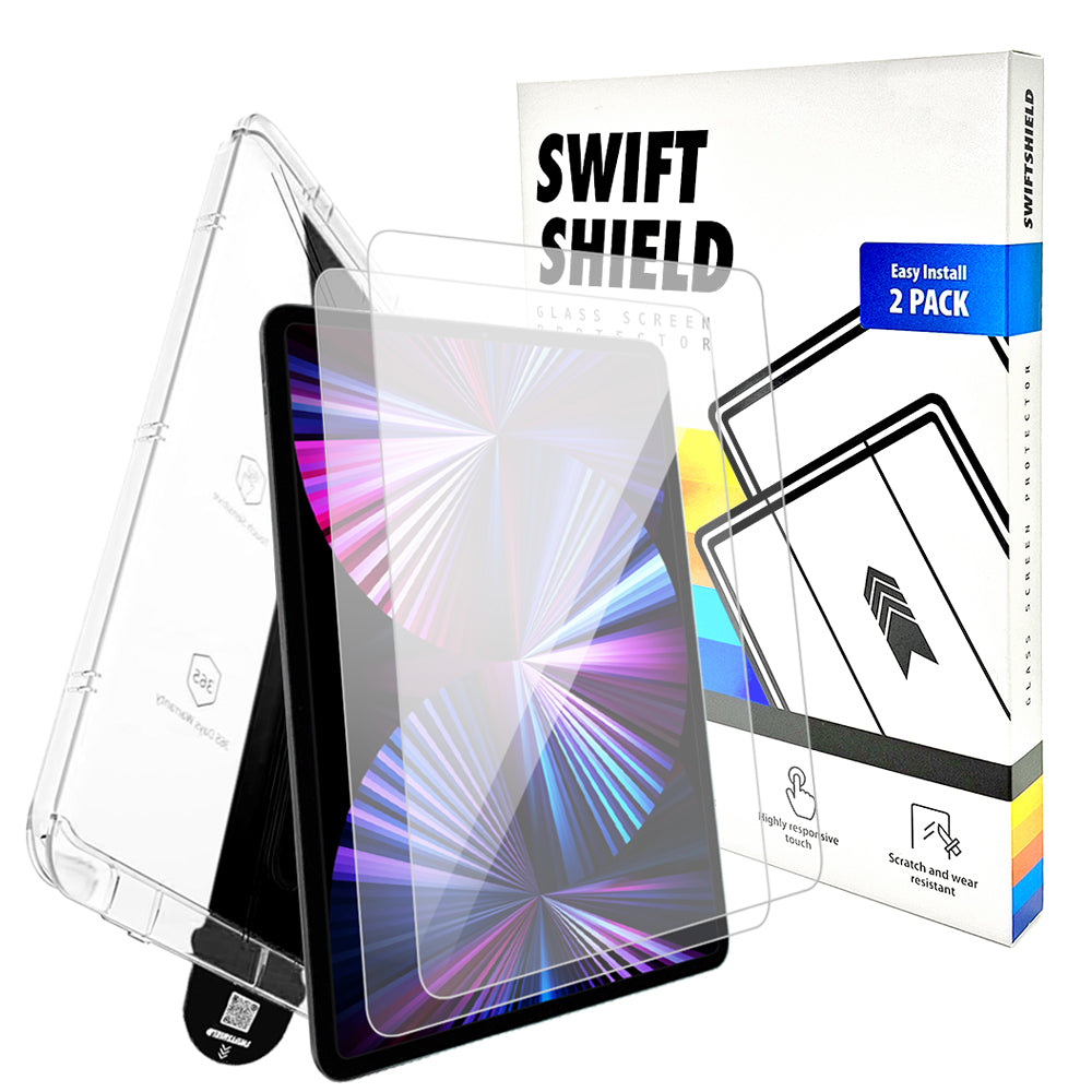 iPad Pro 11" Tempered Glass Screen Protector [2-Pack] with Easy Alignment Frame – Clear, Premium by SwiftShield