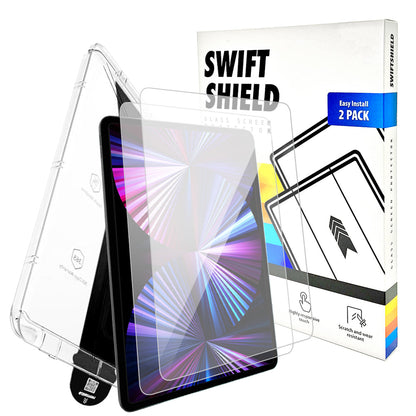 iPad Pro 11" Tempered Glass Screen Protector [2-Pack] with Easy Alignment Frame – Clear, Premium by SwiftShield