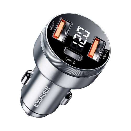 Fast Car Charger 80W Display (Dual USB-A + USB-C)