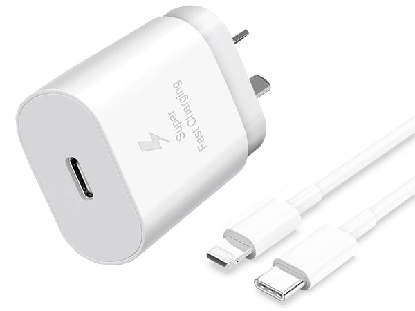 iPhone 14 25W Fast Wall Charger with Lightning cable
