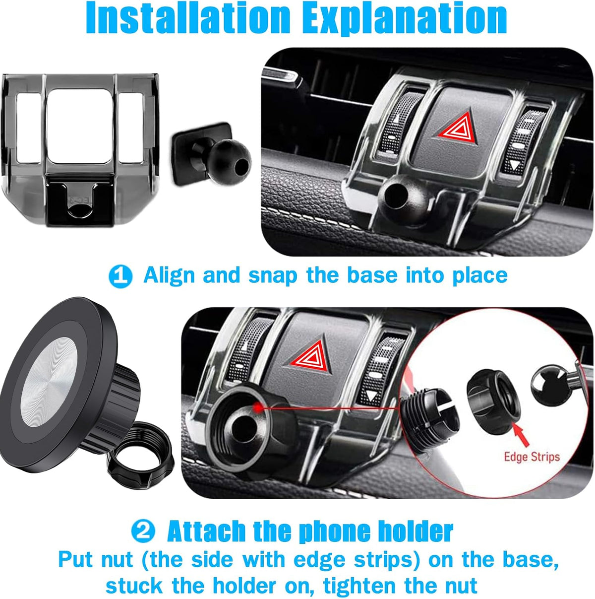 Magsafe Compatible Car Phone Holder for Toyota RAV4 Dashboard Mount by MOUNTY
