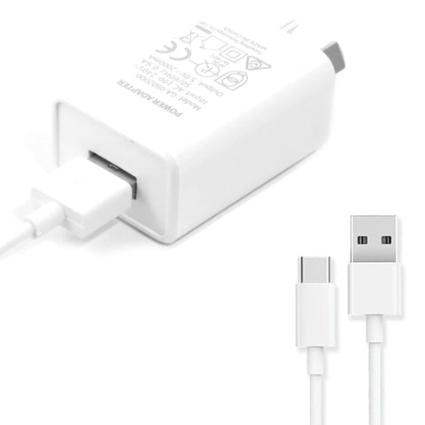 2A Wall Charger + USB-C cable - White (combo)