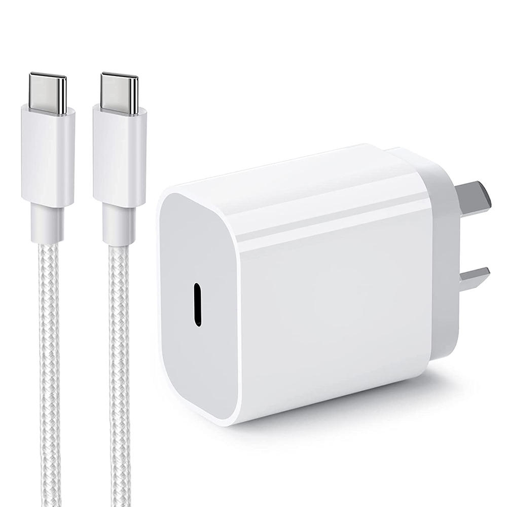20W Fast Wall Charger with USB-C to USB-C cable