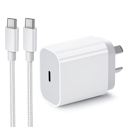 20W Fast Wall Charger with USB-C to USB-C cable