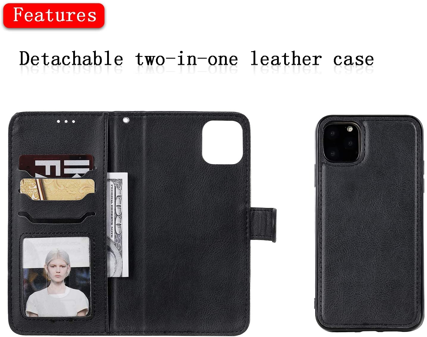 Slim Detachable Wallet case for iPhone 11 Pro