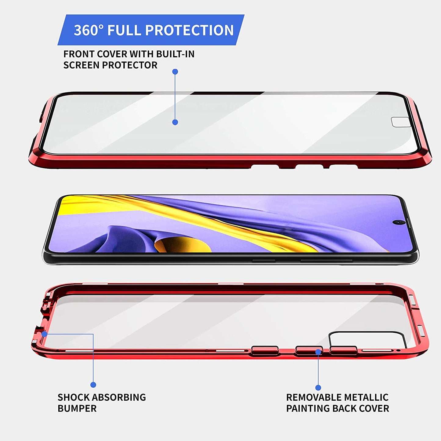 Tough Glass Magnetic Case for Samsung Galaxy A32 4G