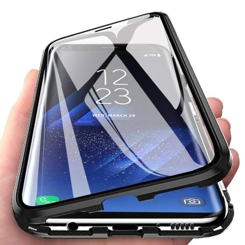Metal Tough Glass Case for Samsung Galaxy A01