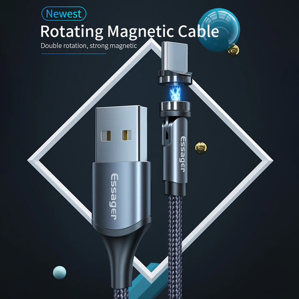 Essager 3-in-1 Rotation Magnetic Fast Charging cable 2m