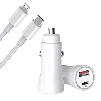 iPhone 14 Fast Car Charger USB-C 20W with Lightning cable