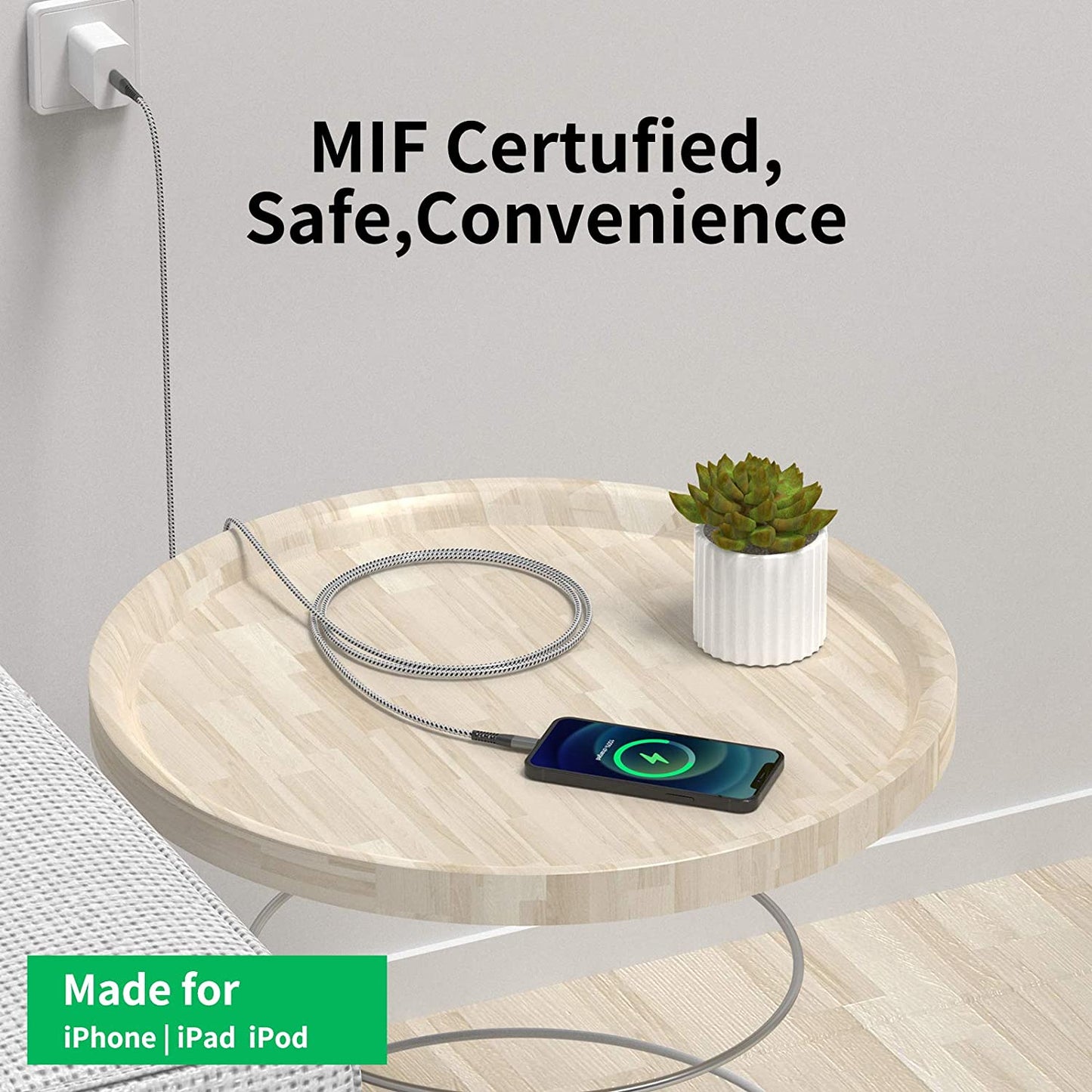 USB Type C to Lightning cable for iPhone