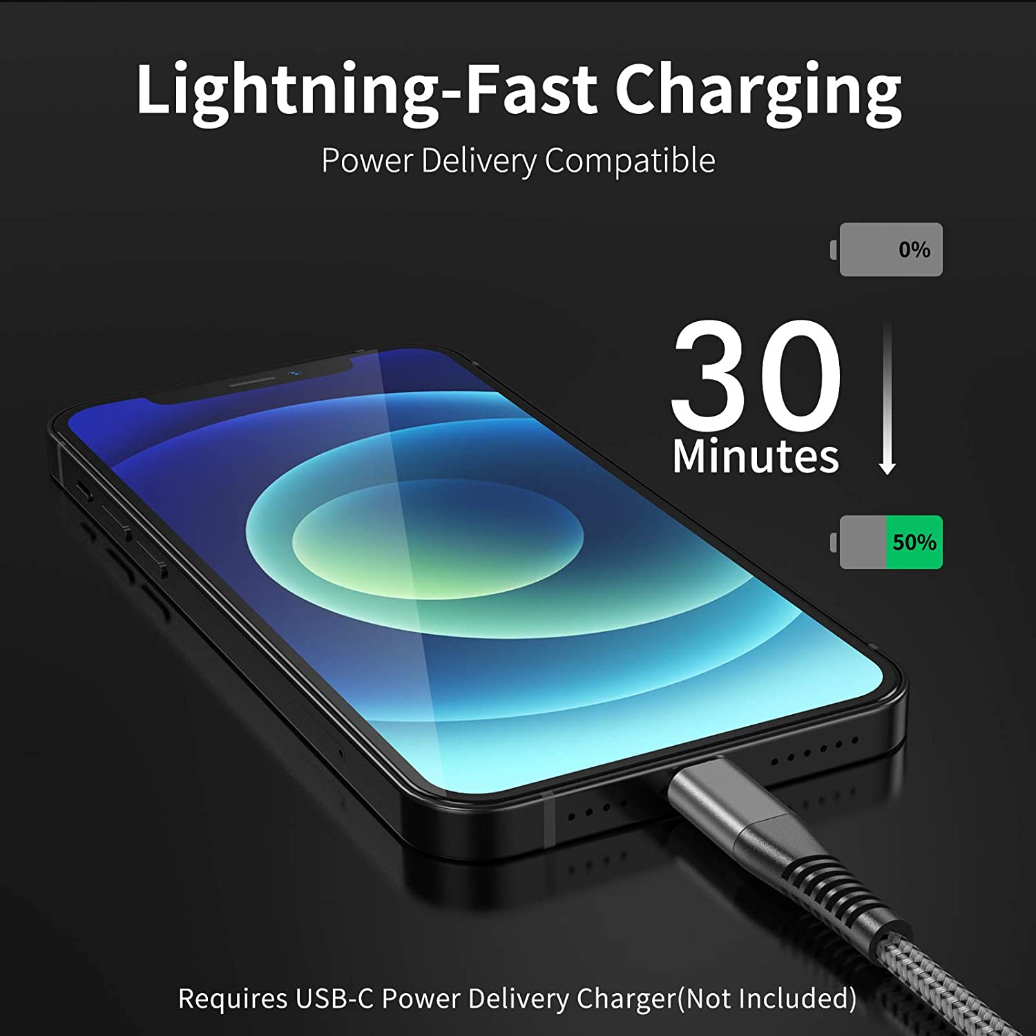 USB Type C to Lightning cable for iPhone