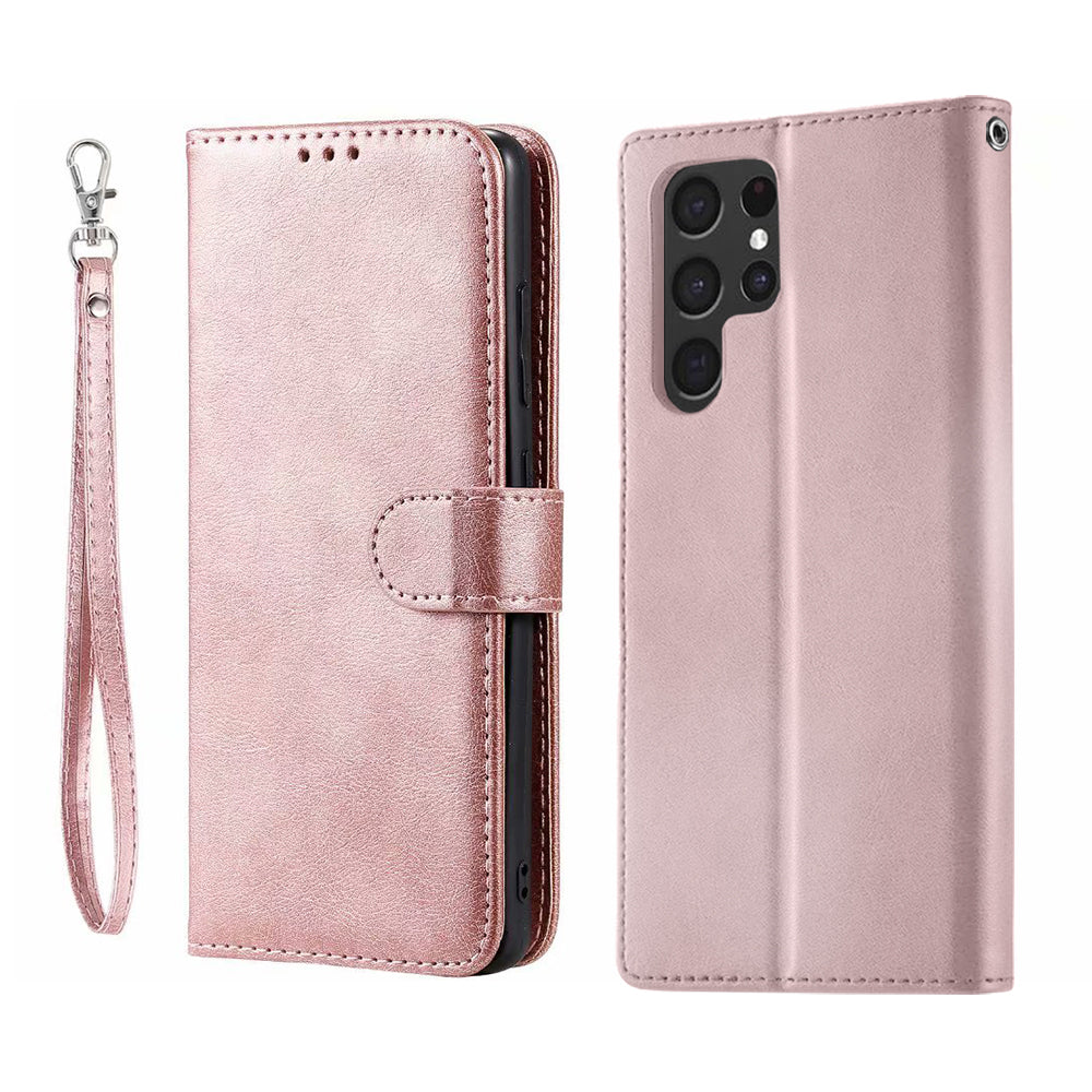 Slim Detachable Leather Wallet Case for Samsung Galaxy S22 Ultra