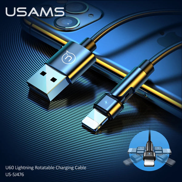 USAMS Rotatable Lightning Charging cable