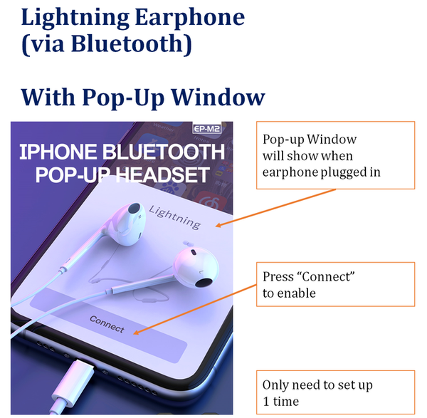 Lightning Bluetooth Wired Earphones