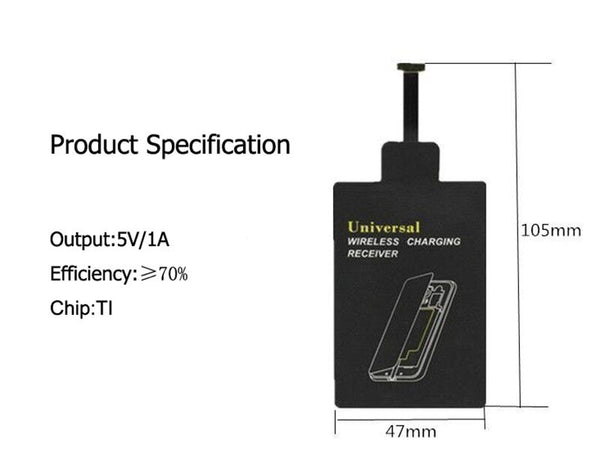 QI Wireless Charging Micro USB Type-B Phone Adapter