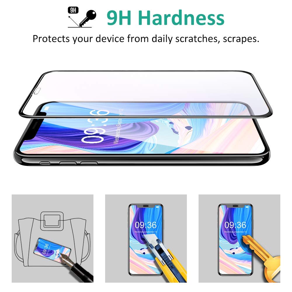 iPhone XS Max Curved Glass Screen Protector - White