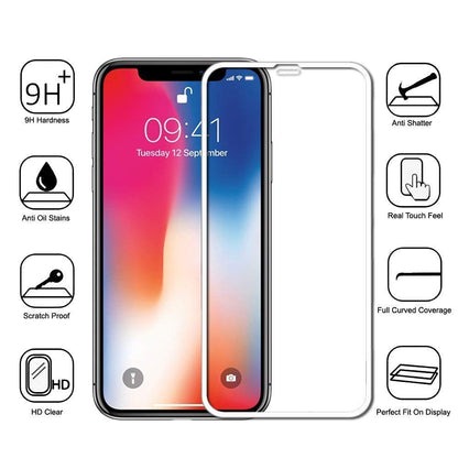 iPhone XS Max Curved Glass Screen Protector - White