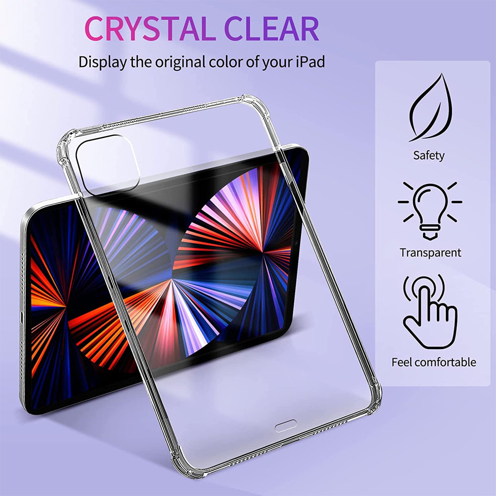 Slim & Clear Bumper Case For IPad 9th/8th/7th Gen & Air 3rd/4th/5th, 10.2/10.5/10.9 Inch, With Built-in Stand