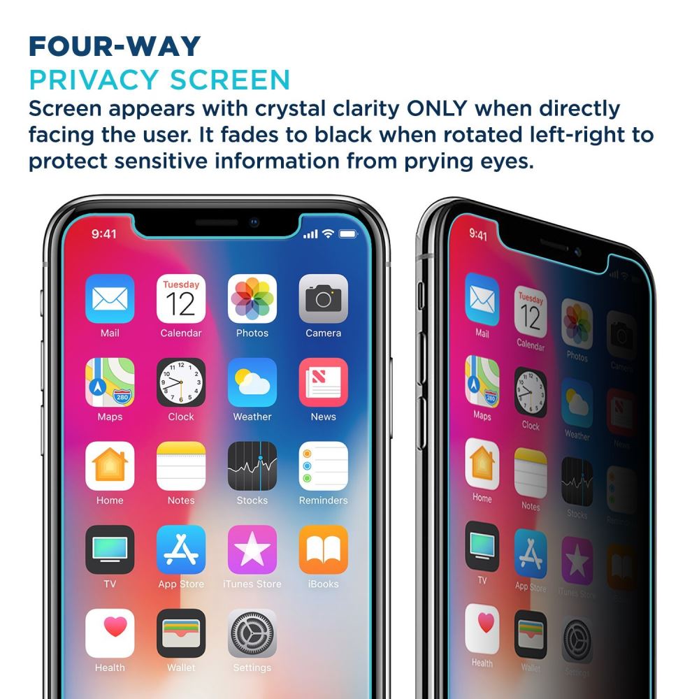 Privacy Glass Screen Protector for iPhone X/XS