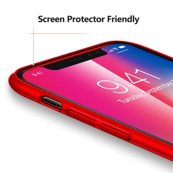 Thin shell case for iPhone X - Red - screenhug