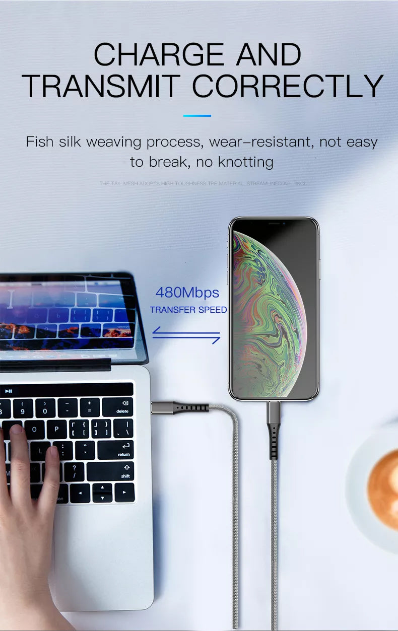 USB Type C to Lightning cable for iPhone